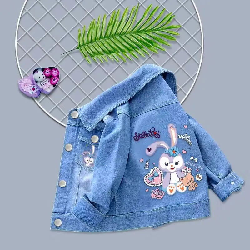 2023 New Baby Boys Girls Denim Mickey Minnie Mouse Jacket Coat Spring Autumn Children Outerwear Kids Cotton Clothes for 2-9 Year - Slobuy