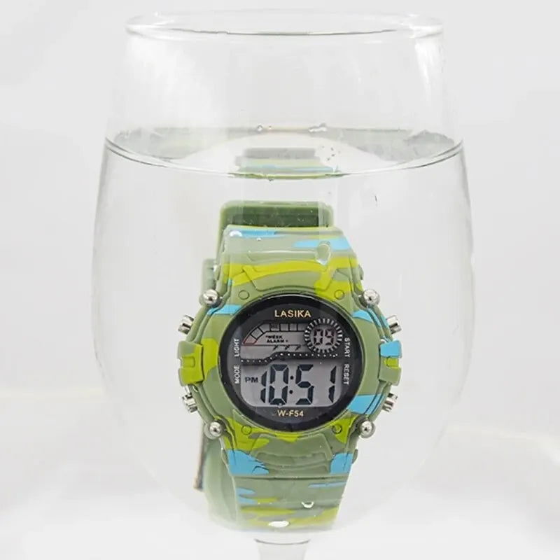 2023 New Boys Sports Military Kids Digital Watches Student Childrens Watch Fashion Luminous LED Alarm Camouflage Girls Clock - Slobuy
