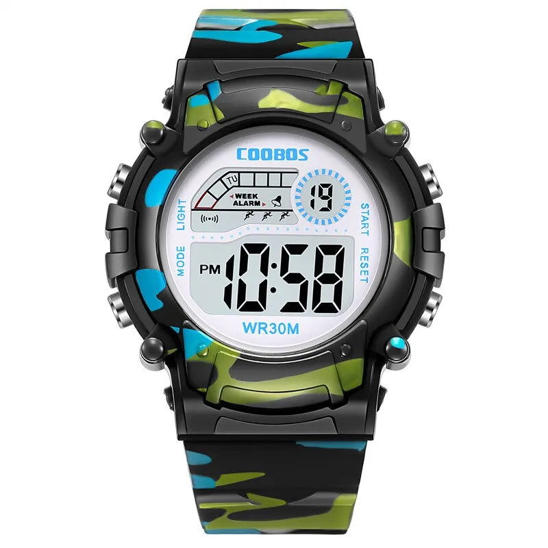 2023 New Boys Sports Military Kids Digital Watches Student Childrens Watch Fashion Luminous LED Alarm Camouflage Girls Clock - Slobuy