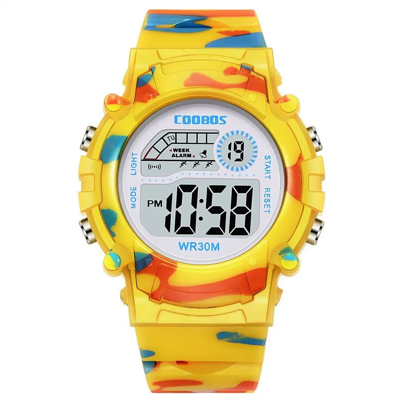 2023 New Boys Sports Military Kids Digital Watches Student Childrens Watch Fashion Luminous LED Alarm Camouflage Girls Clock - Slobuy