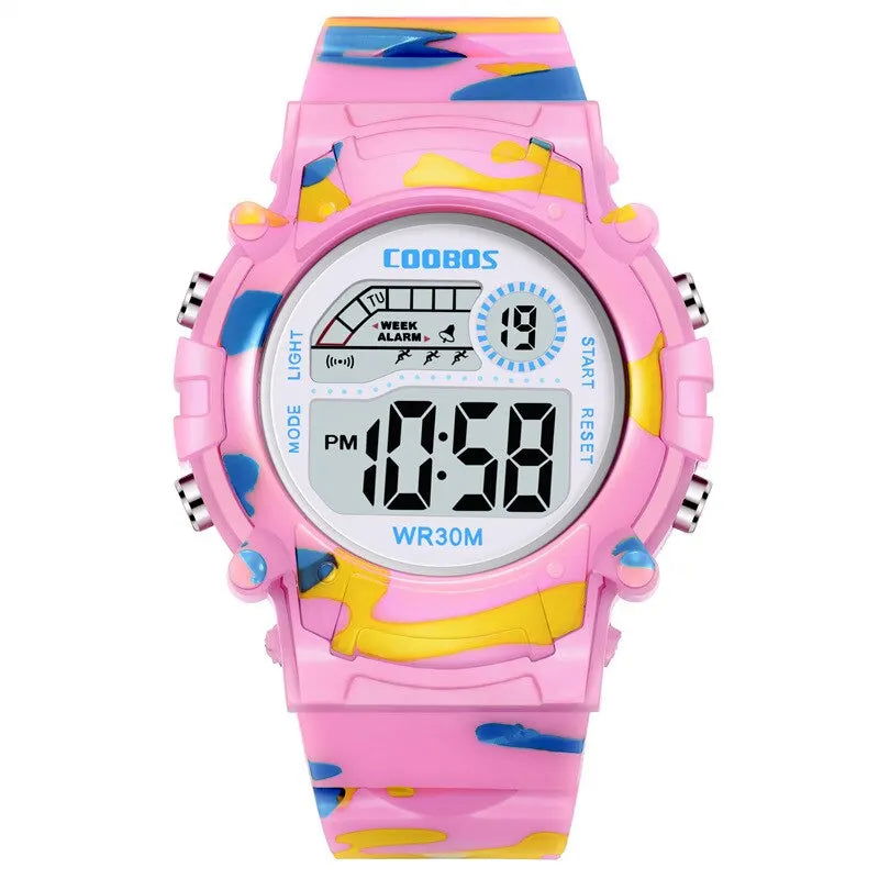 2023 New Boys Sports Military Kids Digital Watches Student Childrens Watch Fashion Luminous LED Alarm Camouflage Girls Clock - Slobuy