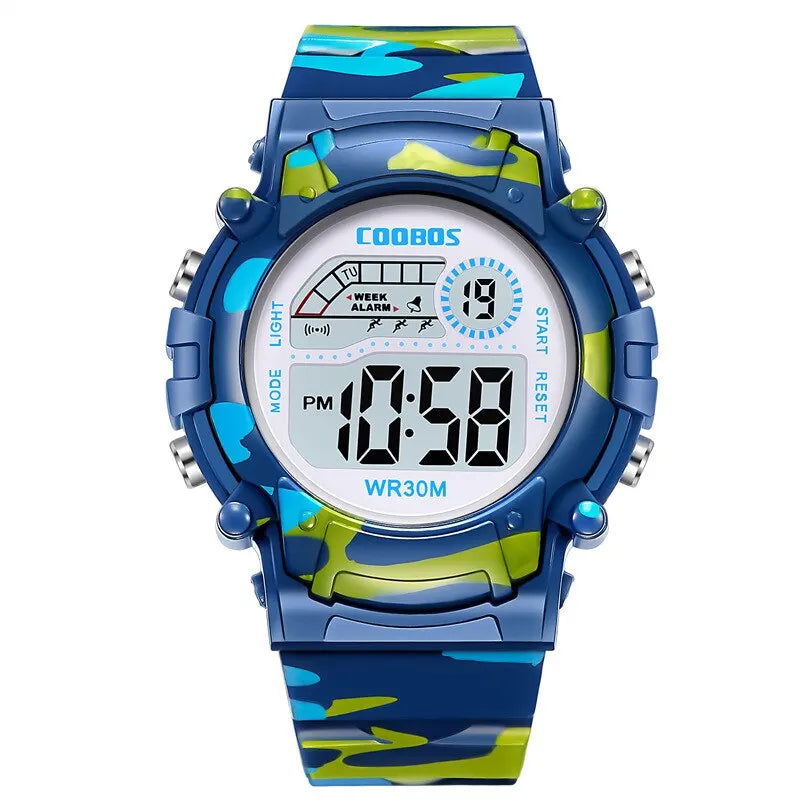 2023 New Boys Sports Military Kids Digital Watches Student Childrens Watch Fashion Luminous LED Alarm Camouflage Girls Clock - Slobuy