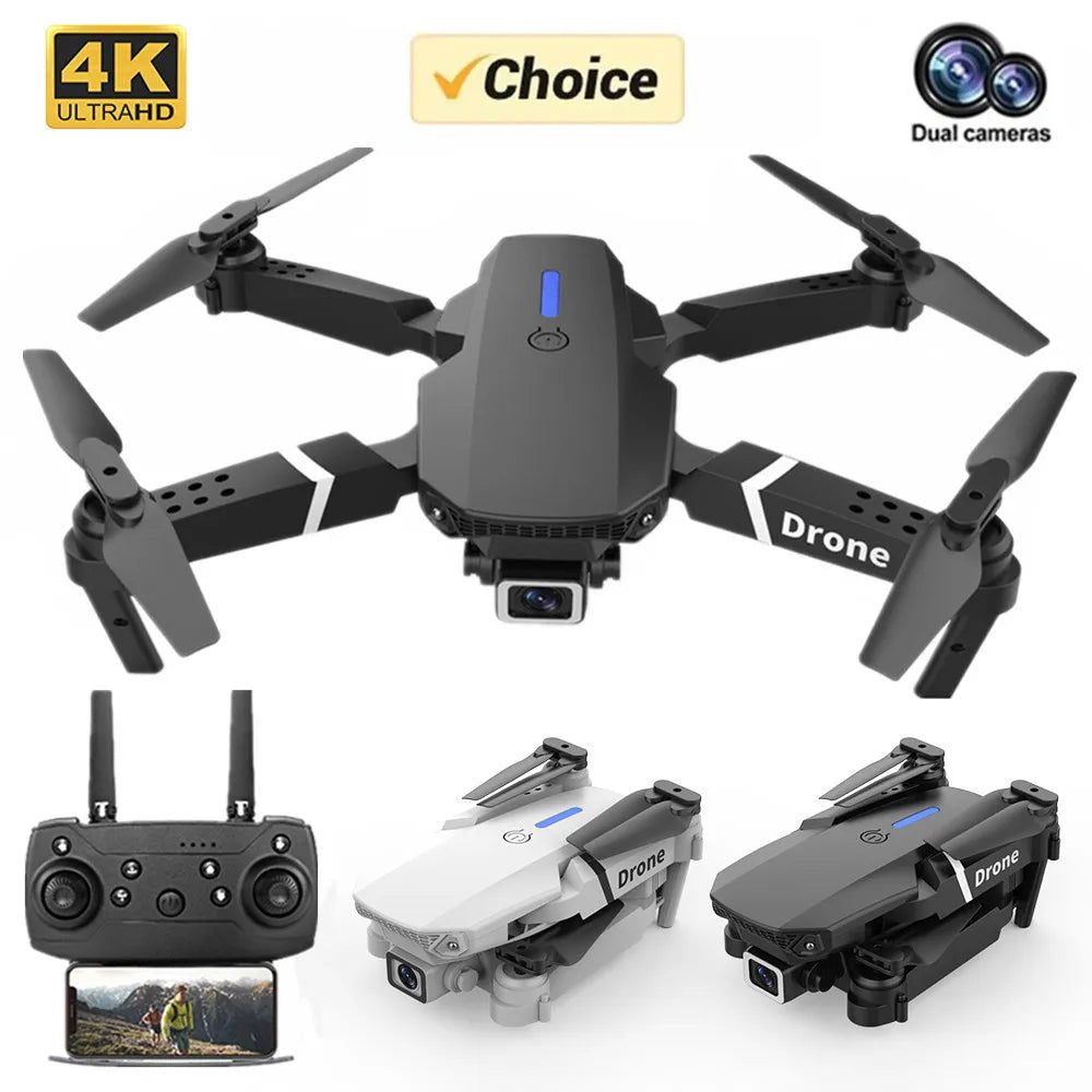 2023 New E88 Pro WIFI FPV Drone Wide Angle HD 4K 1080P Camera Altitude Holding RC Foldable Quadcopter Dron Helicopter Kids Toy G - Slobuy