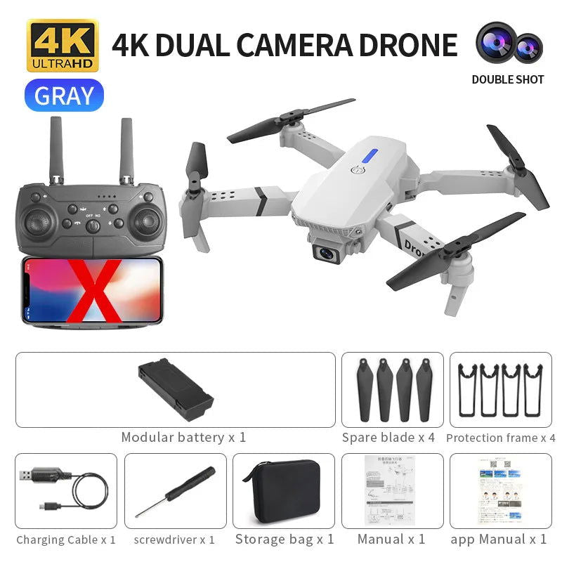 2023 New E88 Pro WIFI FPV Drone Wide Angle HD 4K 1080P Camera Altitude Holding RC Foldable Quadcopter Dron Helicopter Kids Toy G - Slobuy