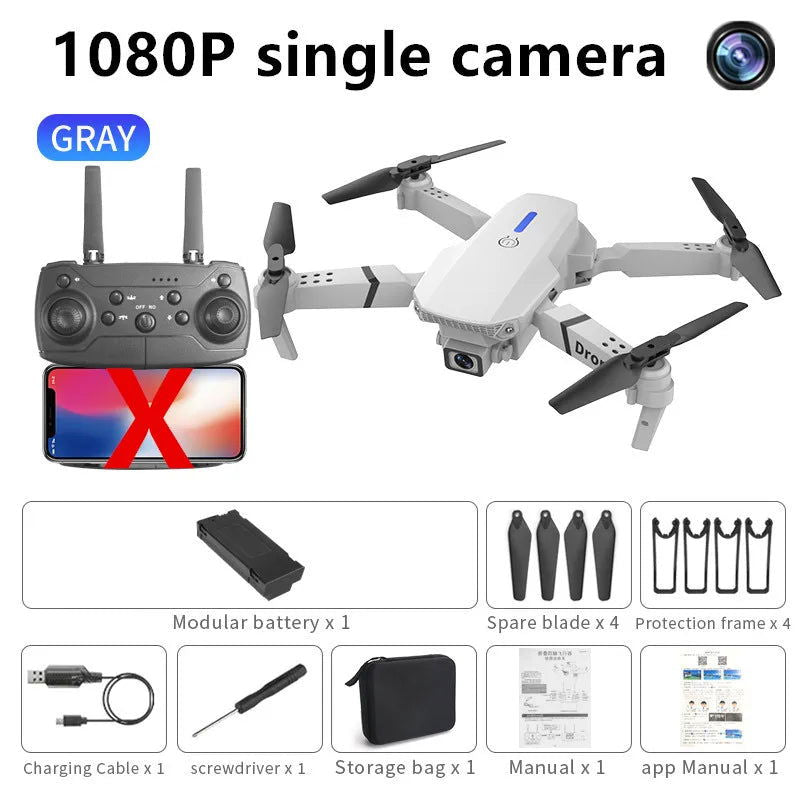 2023 New E88 Pro WIFI FPV Drone Wide Angle HD 4K 1080P Camera Altitude Holding RC Foldable Quadcopter Dron Helicopter Kids Toy G - Slobuy