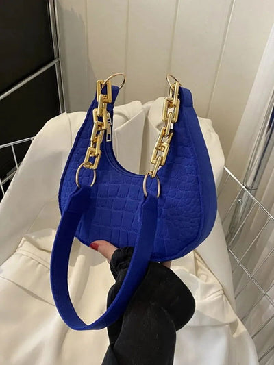 2023 New Fashion Chain Personality Trend Single Armpit Hundred With Crescent Moon Bag For Women - Slobuy