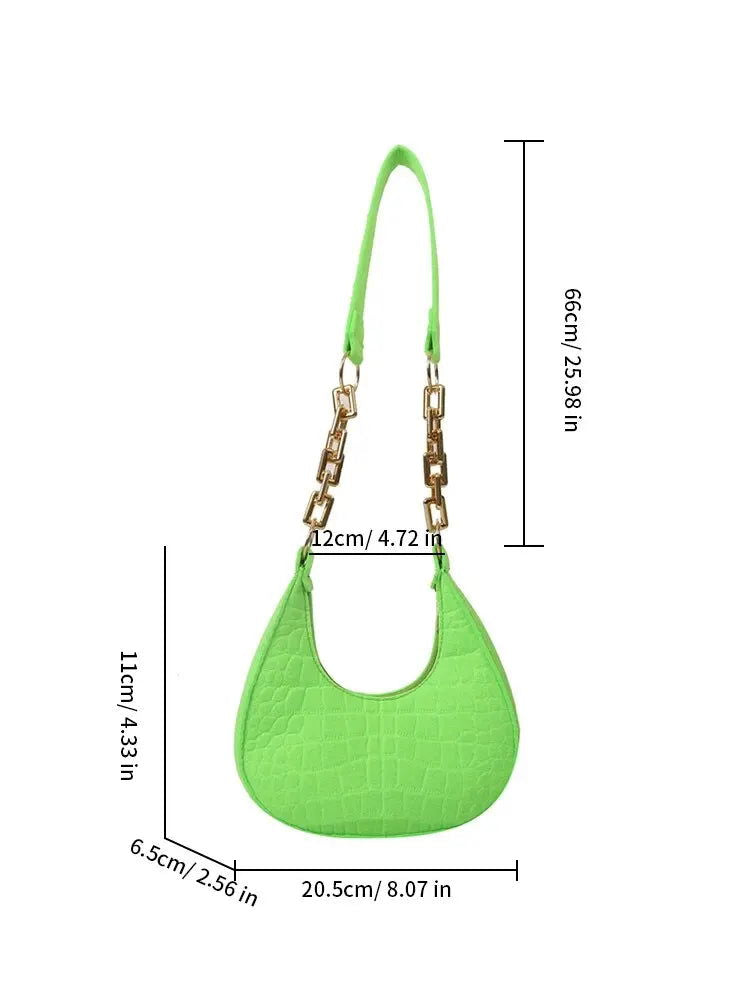 2023 New Fashion Chain Personality Trend Single Armpit Hundred With Crescent Moon Bag For Women - Slobuy