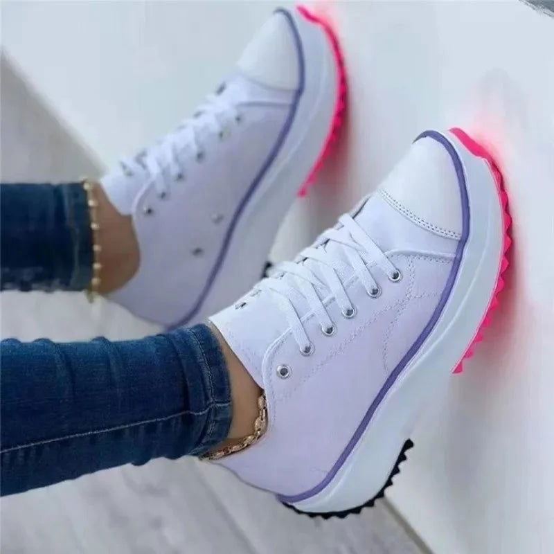 2023 New Fashion Summer Women Casual Shoes Plus Size Sneakers For Women Platform Sport Shoes Female Lace up Tennis Shoes Size 43 - Slobuy