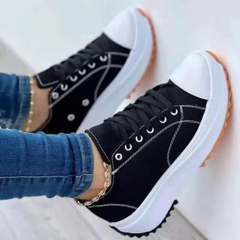 2023 New Fashion Summer Women Casual Shoes Plus Size Sneakers For Women Platform Sport Shoes Female Lace up Tennis Shoes Size 43 - Slobuy