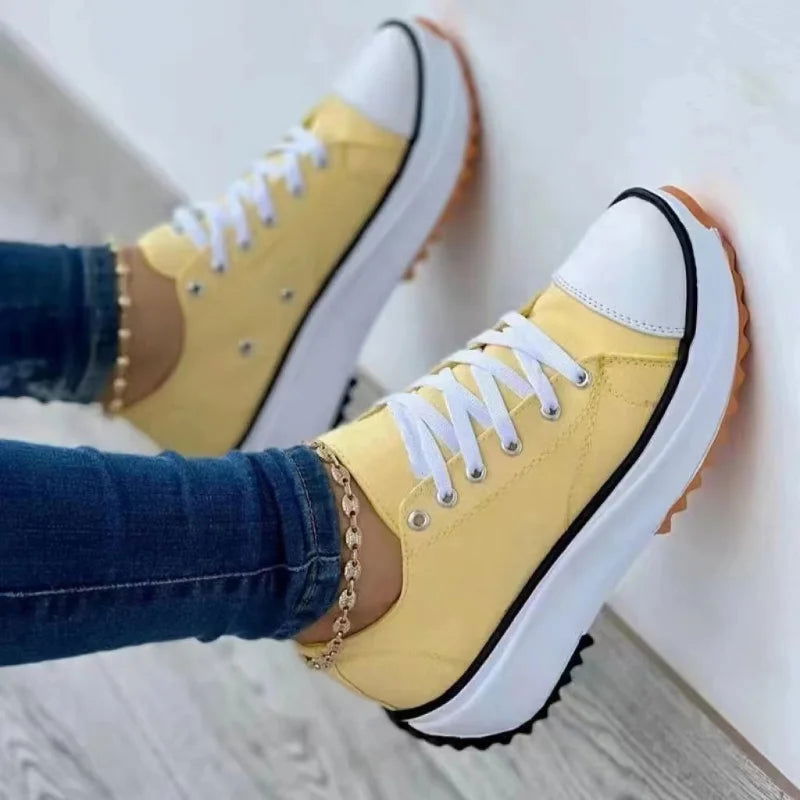 2023 New Fashion Summer Women Casual Shoes Plus Size Sneakers For Women Platform Sport Shoes Female Lace up Tennis Shoes Size 43 - Slobuy