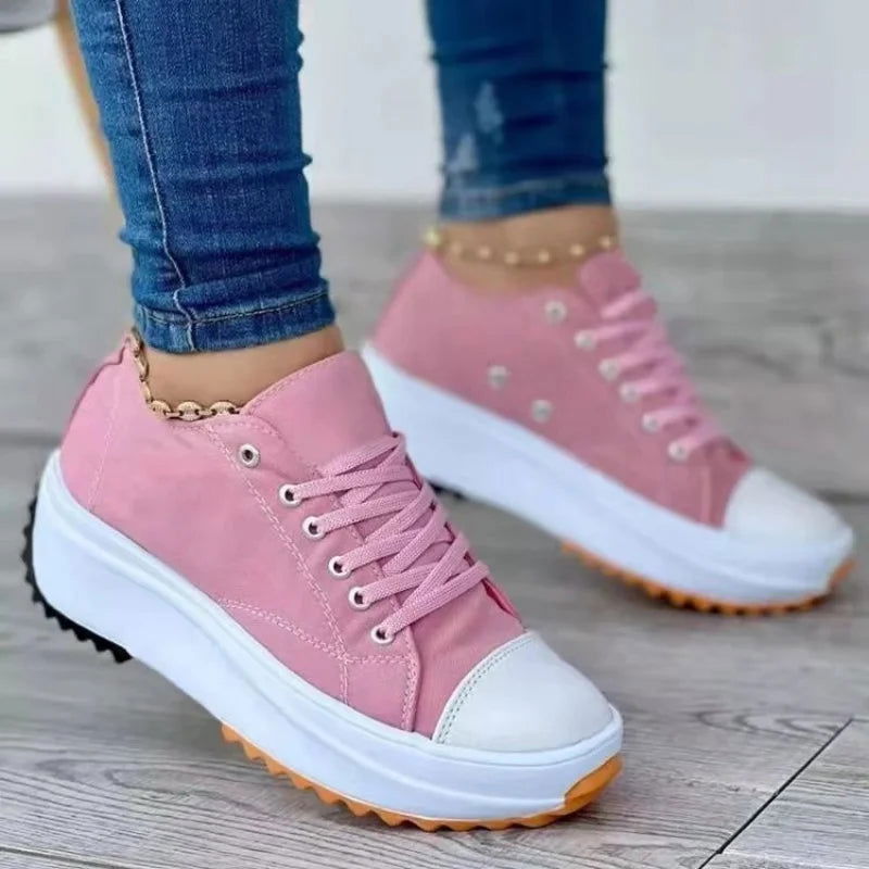 2023 New Fashion Summer Women Casual Shoes Plus Size Sneakers For Women Platform Sport Shoes Female Lace up Tennis Shoes Size 43 - Slobuy