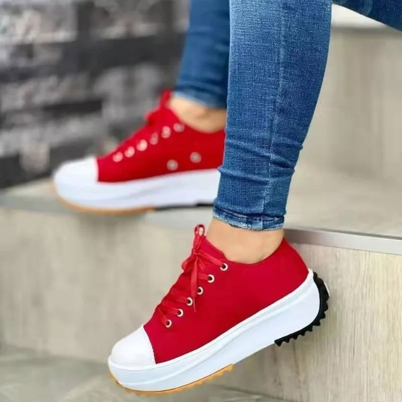 2023 New Fashion Summer Women Casual Shoes Plus Size Sneakers For Women Platform Sport Shoes Female Lace up Tennis Shoes Size 43 - Slobuy
