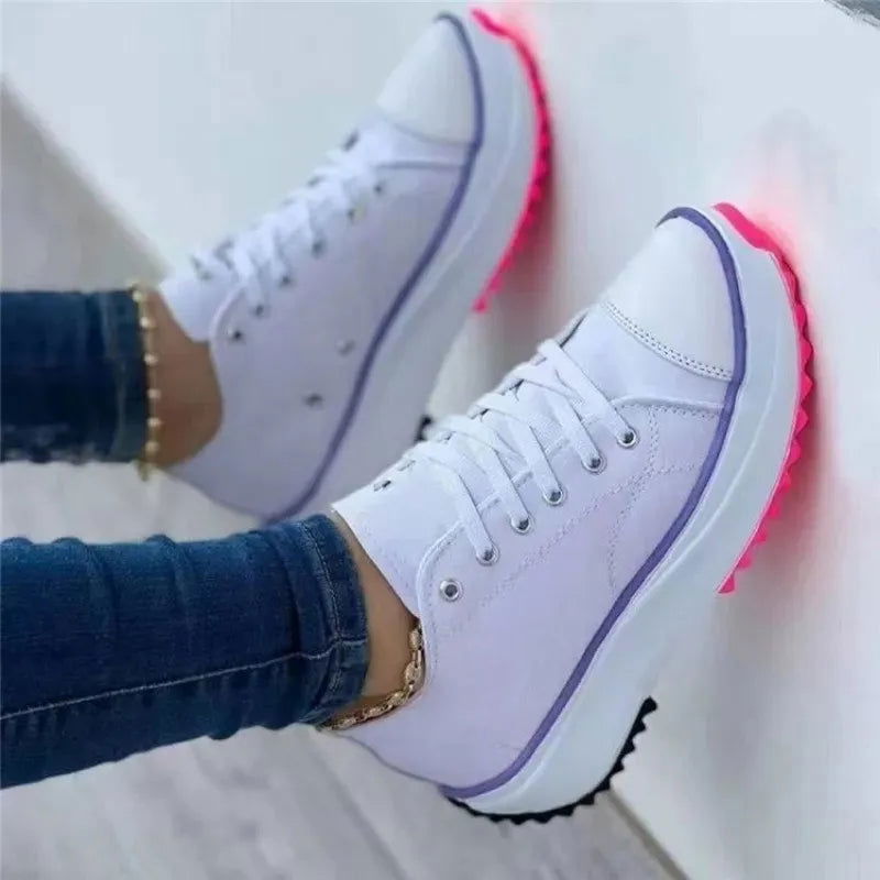 2023 New Fashion Summer Women Casual Shoes Plus Size Sneakers For Women Platform Sport Shoes Female Lace up Tennis Shoes Size 43 - Slobuy
