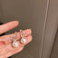 2023 New French Elegant Gold Color Bean Spliced Flat Pearl Earrings for Korean Fashion Jewelry Party Women's Sweet Accessories - Slobuy