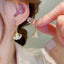 2023 New French Elegant Gold Color Bean Spliced Flat Pearl Earrings for Korean Fashion Jewelry Party Women's Sweet Accessories - Slobuy
