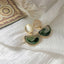 2023 New French Elegant Gold Color Bean Spliced Flat Pearl Earrings for Korean Fashion Jewelry Party Women's Sweet Accessories - Slobuy