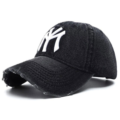 2023 New Luxury Brand MY Embroidered Washed Denim Baseball Cap for Men High Quality Black Vintage Y2k Dad Hats Gorras Hombre - Slobuy