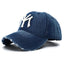 2023 New Luxury Brand MY Embroidered Washed Denim Baseball Cap for Men High Quality Black Vintage Y2k Dad Hats Gorras Hombre - Slobuy