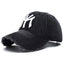 2023 New Luxury Brand MY Embroidered Washed Denim Baseball Cap for Men High Quality Black Vintage Y2k Dad Hats Gorras Hombre - Slobuy