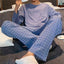2023 New Pajamas Sets For Men'S Autumn Winter Long Sleeve Round Neck Tops And Pants Print Pyjamas Nightgown Sleepwear Homewear - Slobuy