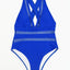 2023 New Sexy Mesh Patchwork Swimwear Women One Piece Swimsuit Female Deep V-neck Bathing Suit Beach Wear Push Up Monokini Swim - Slobuy
