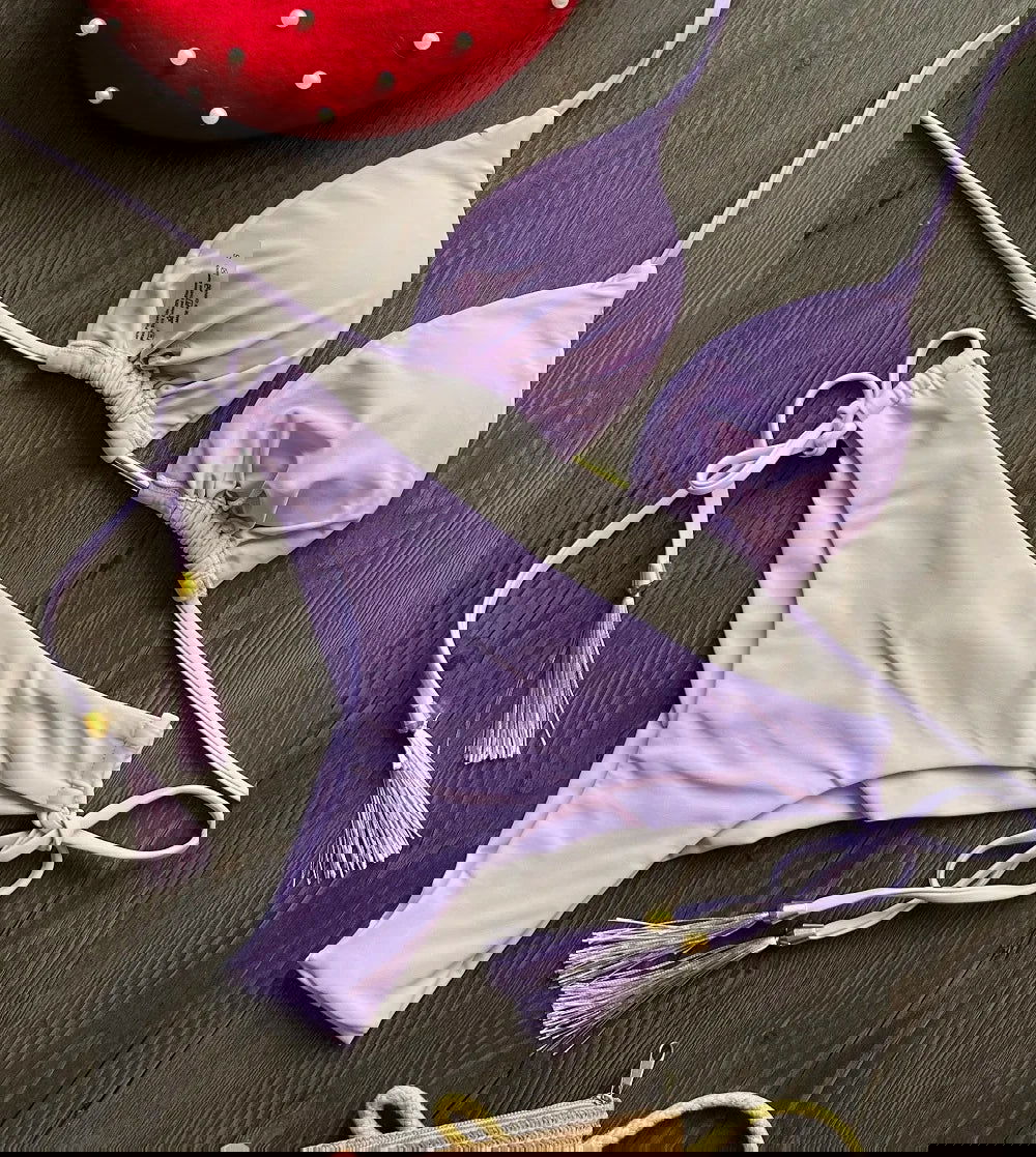 2023 New Sexy Triangle Bathing Suit for Women Brazilian Bikinis Halter Swimwear Push Up Swimsuit Metal Chain Beach Bikini Set - Slobuy