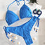 2023 New Sexy Triangle Bathing Suit for Women Brazilian Bikinis Halter Swimwear Push Up Swimsuit Metal Chain Beach Bikini Set - Slobuy