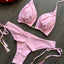 2023 New Sexy Triangle Bathing Suit for Women Brazilian Bikinis Halter Swimwear Push Up Swimsuit Metal Chain Beach Bikini Set - Slobuy