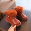 2023 New Solid Color Britain Style Girls Casual Boots Plush Winter Soft Baby Boys Short Boots Kids Shoes Children Drop Shipping - Slobuy