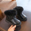 2023 New Solid Color Britain Style Girls Casual Boots Plush Winter Soft Baby Boys Short Boots Kids Shoes Children Drop Shipping - Slobuy