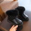 2023 New Solid Color Britain Style Girls Casual Boots Plush Winter Soft Baby Boys Short Boots Kids Shoes Children Drop Shipping - Slobuy
