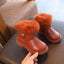 2023 New Solid Color Britain Style Girls Casual Boots Plush Winter Soft Baby Boys Short Boots Kids Shoes Children Drop Shipping - Slobuy