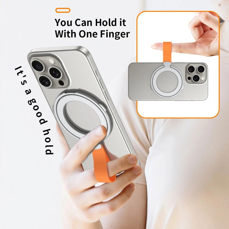 2023 New Strong Magnetic Mobile Phone Holder for Magsafe Accessories Magnet Stand with Strap Bracket for iPhone 13 14 15 Samsung - Slobuy