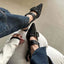 2023 New Women Chunky Sandals Summer Shoes Fashion Mid Heels Pointed Toe Party Shoes Brand Casual Shoes Mujer Slippers Zapatos - Slobuy