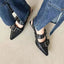 2023 New Women Chunky Sandals Summer Shoes Fashion Mid Heels Pointed Toe Party Shoes Brand Casual Shoes Mujer Slippers Zapatos - Slobuy