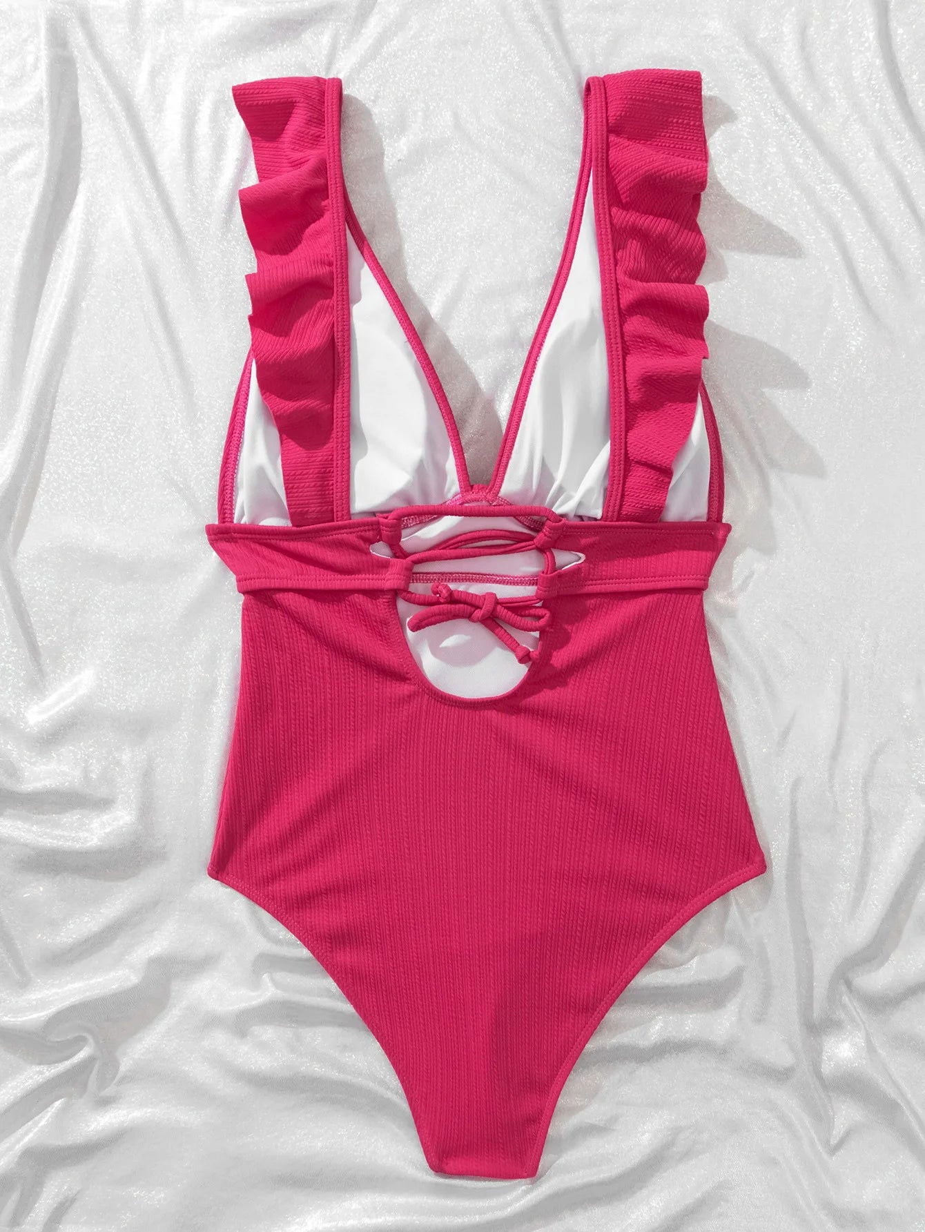 2023 One Piece Swimsuit Women Ruffle Swimwear Push Up Monokini Bodysuit Swimsuit Female Bathing Suit Summer Beach Wear - Slobuy
