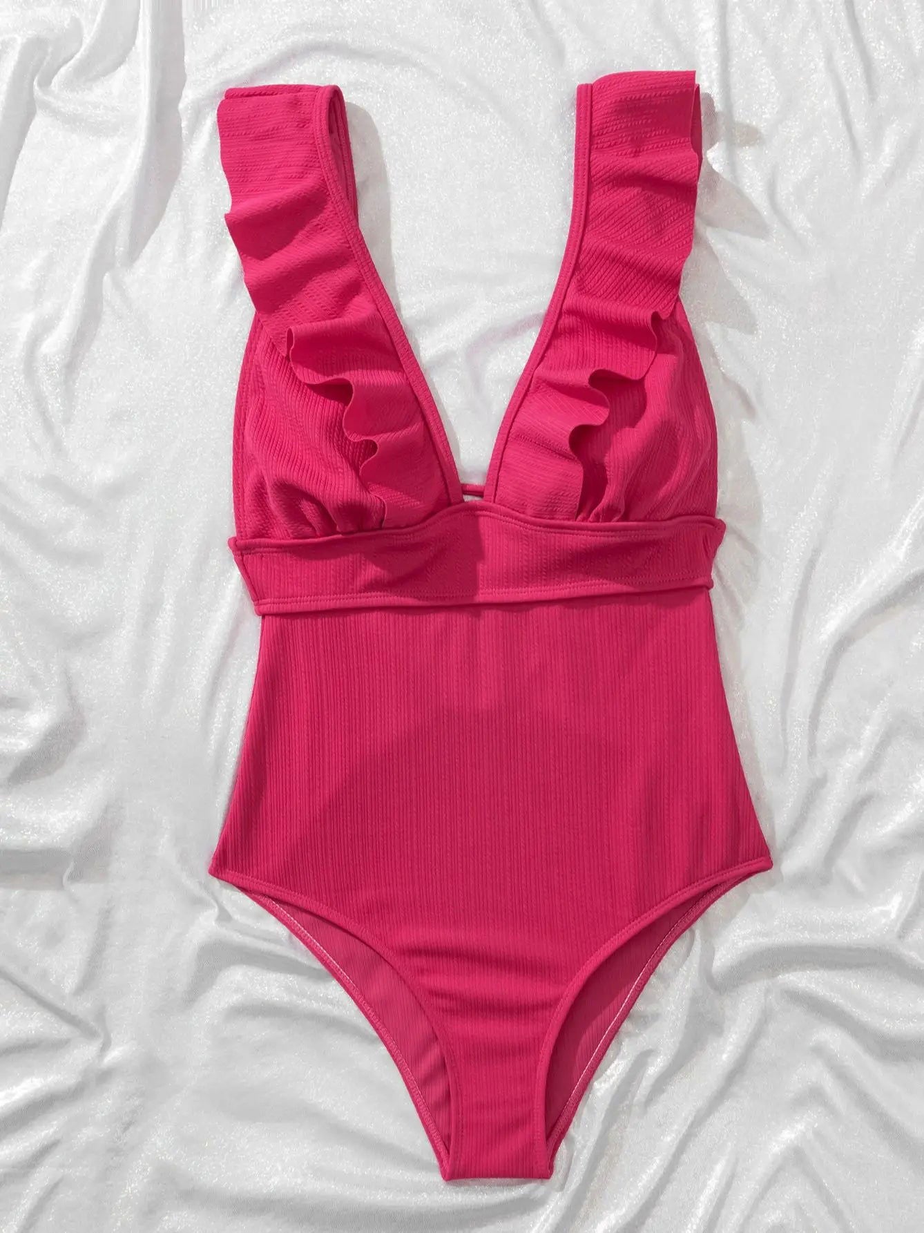 2023 One Piece Swimsuit Women Ruffle Swimwear Push Up Monokini Bodysuit Swimsuit Female Bathing Suit Summer Beach Wear - Slobuy