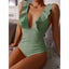 2023 One Piece Swimsuit Women Ruffle Swimwear Push Up Monokini Bodysuit Swimsuit Female Bathing Suit Summer Beach Wear - Slobuy