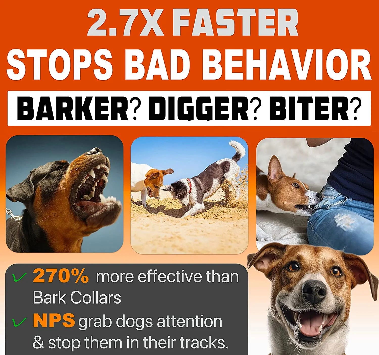 2023 Release Pet Dog Repeller Ultrasonic Dog Training Device Rechargeable Anti Dog Bark Deterrent Device With LED Flashlight - Slobuy