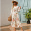 2023 Sping Summer Bohemian Women Maxi Dress Casual Long Sleeve High Waist Beach Woman Chiffon Dresses Floral Vestidoes Mujer New - Slobuy