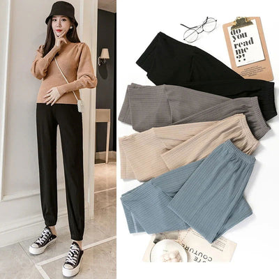 2023 Sports Casual Cotton Maternity Pants Spring Autumn Thin Belly Pants Clothes for Pregnant Women Preganncy Trousers Clothing - Slobuy