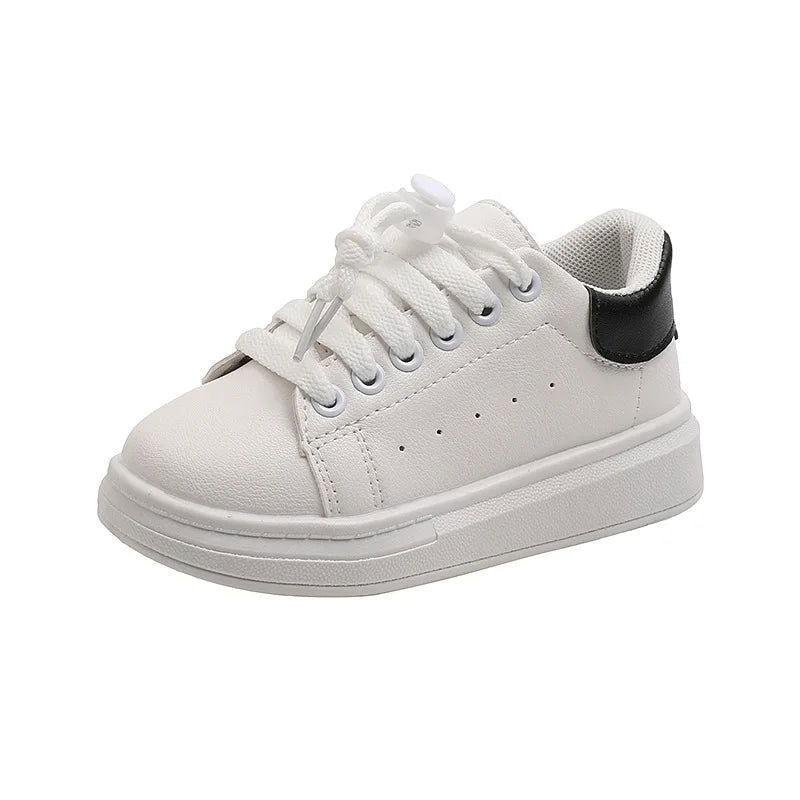 2023 Spring New Children Fashion Soft White Boys Sports Shoes Korean Style Students Lace-up Light Sneakers for Girls Versatile - Slobuy