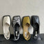 2023 Summer Elegant Ladies Sandals Fashion Ladies Elastic Band Flat Heel Women Shallow Party Shoes Square Heel 35-40 Square Toe - Slobuy