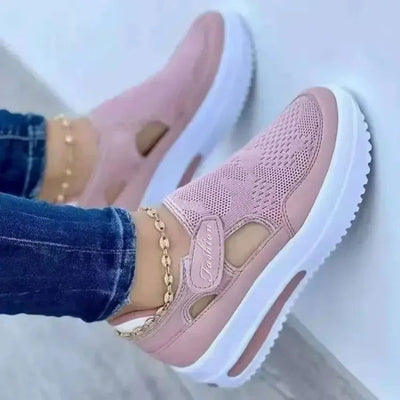 2023 Summer New Breathable Mesh Wedge Casual Sport Shoes Plus Size 43 Non Slip Woman Vulcanize Shoes Platform Women Sneakers - Slobuy