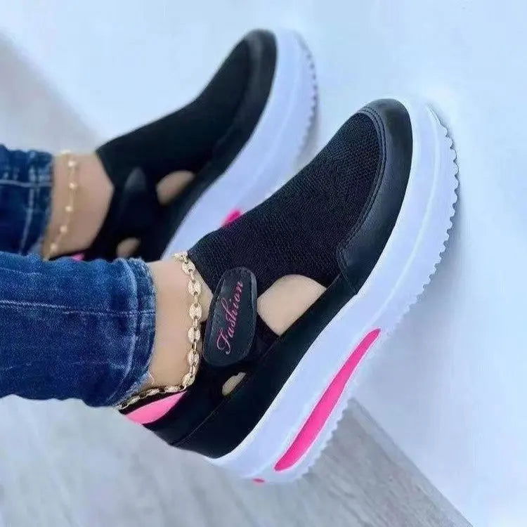 2023 Summer New Breathable Mesh Wedge Casual Sport Shoes Plus Size 43 Non Slip Woman Vulcanize Shoes Platform Women Sneakers - Slobuy