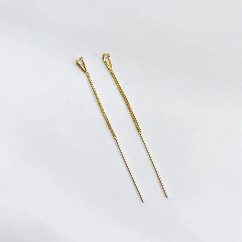 2023 Trendy Long Wire Tassel Thread Chain Climb Star Heart Beads Pendants Drop Earrings Women's Rhinestone  Accessories Jewelry - Slobuy