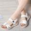 2023 Women Female Ladies Mother Genuine Leather Shoes Sandals Flats Soft Hook Loop Korean Bling Summer Beach Size 35-40 - Slobuy