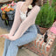 2023 Women's Open Front Bolero Shrug Long Sleeve Solid Color Sun Protection Knit Cropped Cardigan - Slobuy