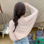 2023 Women's Open Front Bolero Shrug Long Sleeve Solid Color Sun Protection Knit Cropped Cardigan - Slobuy