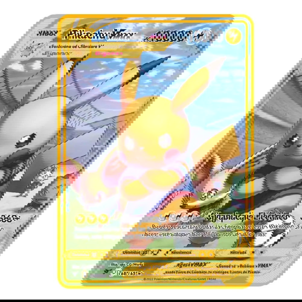 2023 new 10000 Arceus Vmax Gx gold pocket monster card Spanish iron metal Pokmo Letters children's gift game collection card - Slobuy
